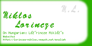 miklos lorincze business card
